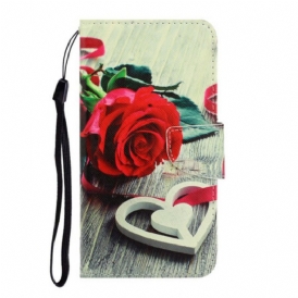 Custodia in pelle Samsung Galaxy Note 20 Rosa Romantica Con Cinturino