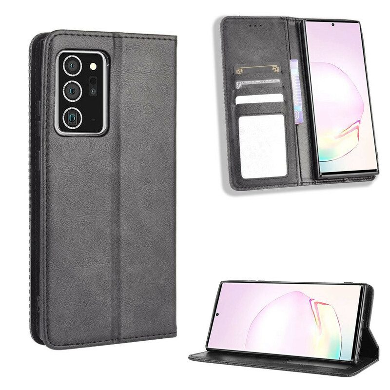 Folio Cover Samsung Galaxy Note 20 Custodia in pelle Effetto Pelle Vintage Stilizzato