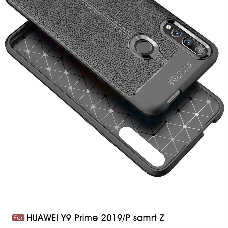 Cover Huawei P Smart Z Doppia Linea Litchi Effetto Pelle