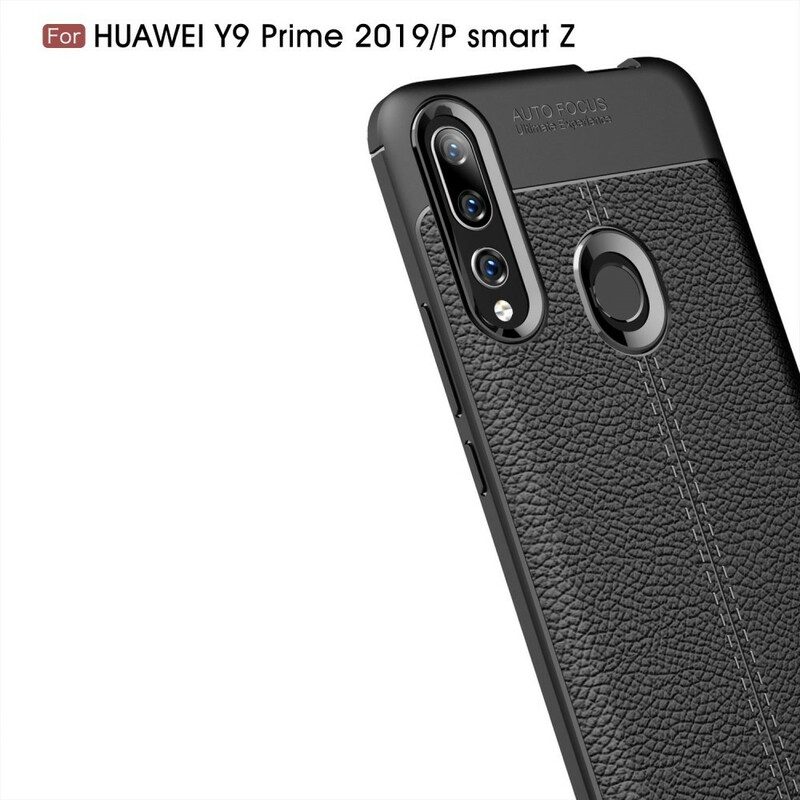 Cover Huawei P Smart Z Doppia Linea Litchi Effetto Pelle