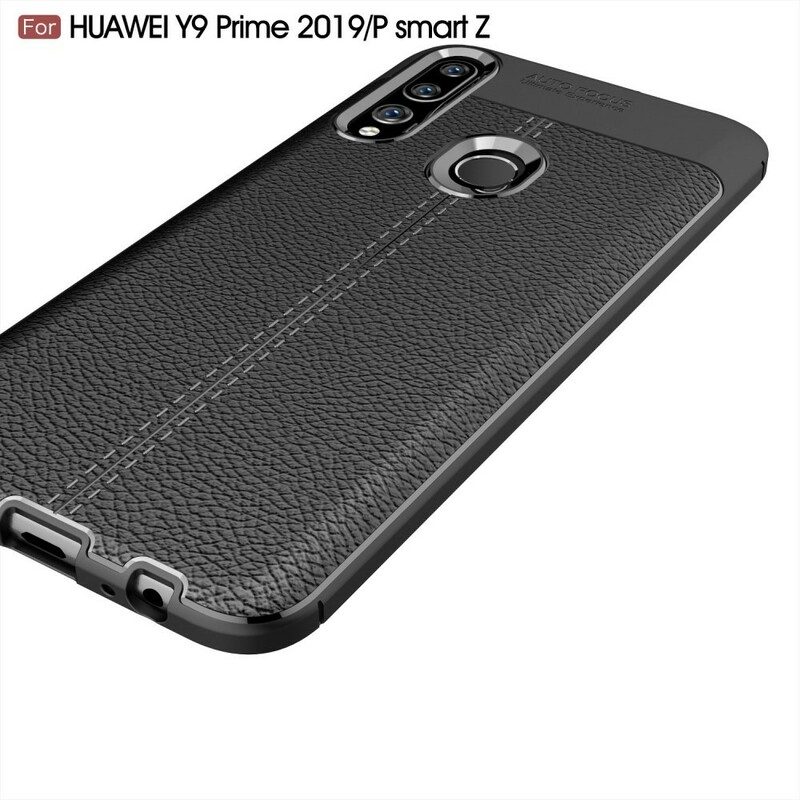 Cover Huawei P Smart Z Doppia Linea Litchi Effetto Pelle