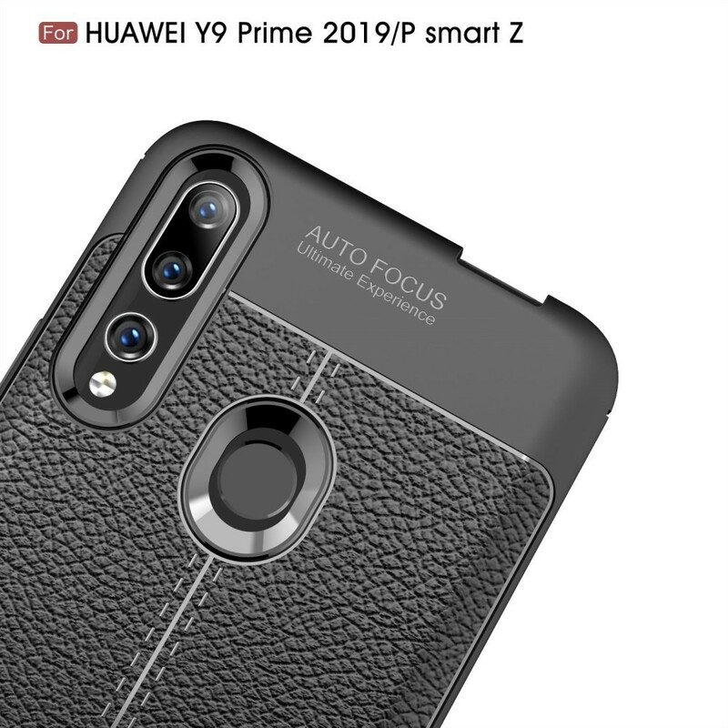 Cover Huawei P Smart Z Doppia Linea Litchi Effetto Pelle