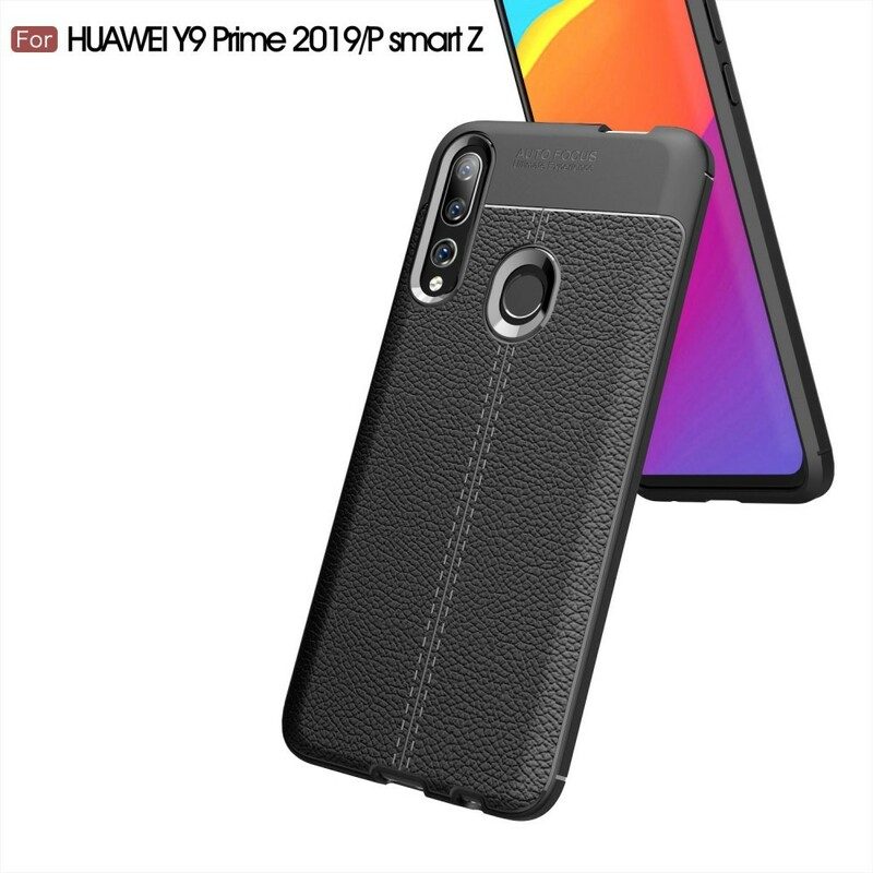 Cover Huawei P Smart Z Doppia Linea Litchi Effetto Pelle