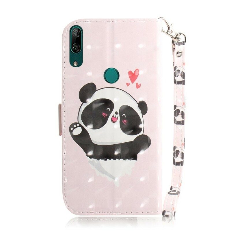 Custodia in pelle Huawei P Smart Z Panda Love Con Cordino