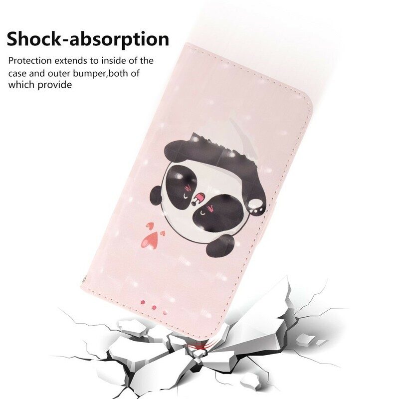 Custodia in pelle Huawei P Smart Z Panda Love Con Cordino