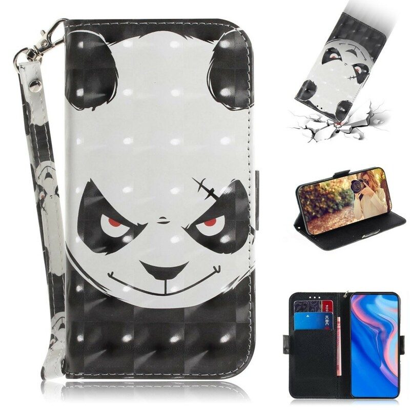 Folio Cover Huawei P Smart Z Panda Arrabbiato Con Cordino