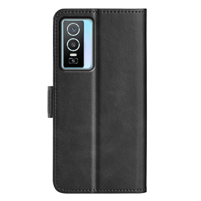 Custodia in pelle Vivo Y76 5G Folio Cover Più Doppia Patta