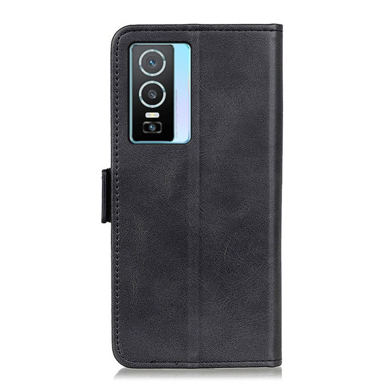 Folio Cover Vivo Y76 5G Custodia in pelle Doppio Lembo