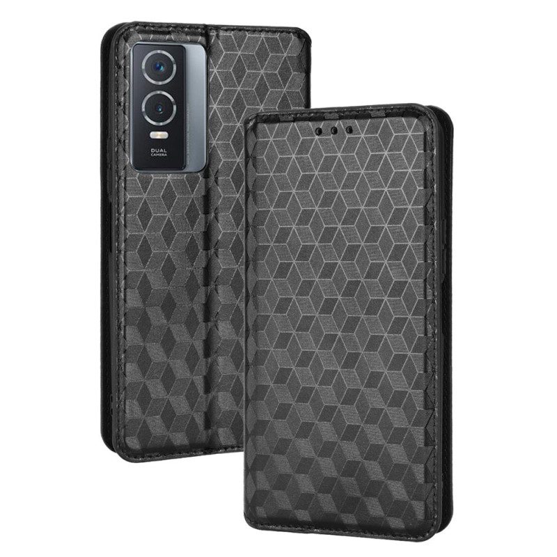 Folio Cover Vivo Y76 5G Custodia in pelle Modello 3d