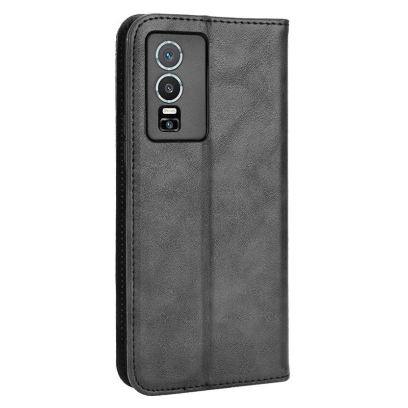 Folio Cover Vivo Y76 5G Custodia in pelle Stile Stilizzato In Pelle