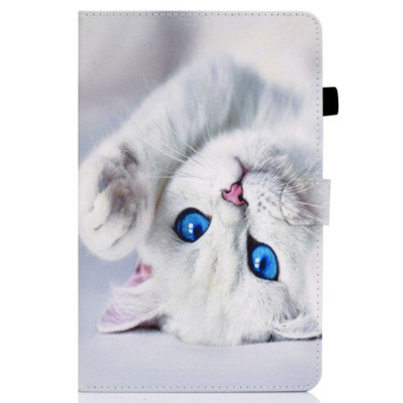 Custodia A Portafoglio iPad 10.9" (2022) Gatto Bianco Con Gli Occhi Azzurri