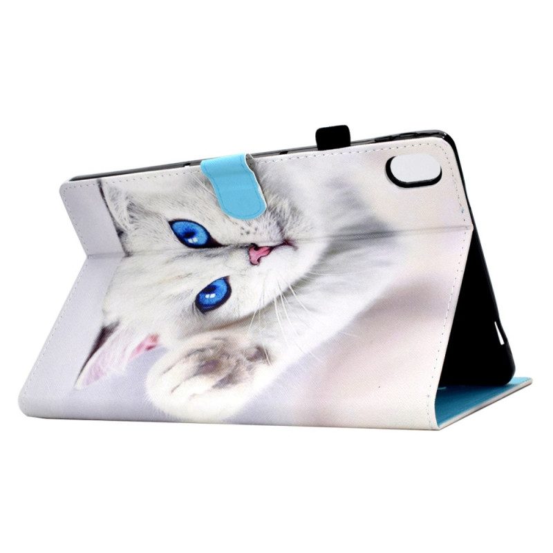 Custodia A Portafoglio iPad 10.9" (2022) Gatto Bianco Con Gli Occhi Azzurri