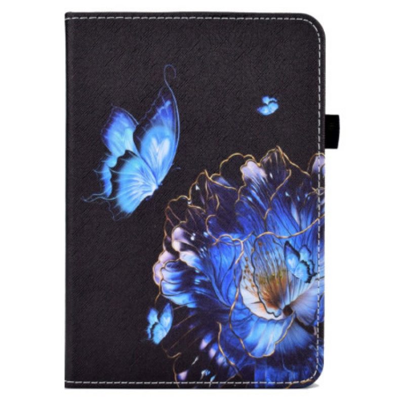 Custodia in pelle iPad 10.9" (2022) Farfalla Blu