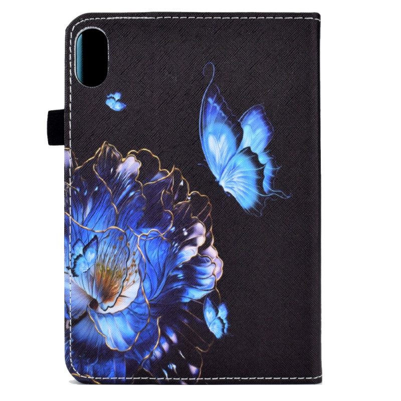 Custodia in pelle iPad 10.9" (2022) Farfalla Blu