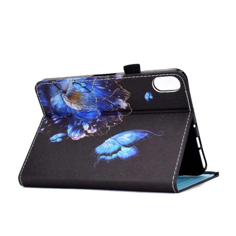 Custodia in pelle iPad 10.9" (2022) Farfalla Blu