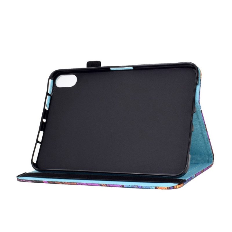 Custodia in pelle iPad 10.9" (2022) Farfalla Blu