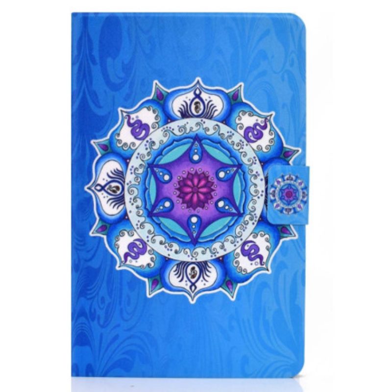 Custodia in pelle iPad 10.9" (2022) Mandala Su Sfondo Blu