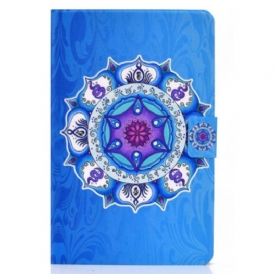 Custodia in pelle iPad 10.9" (2022) Mandala Su Sfondo Blu