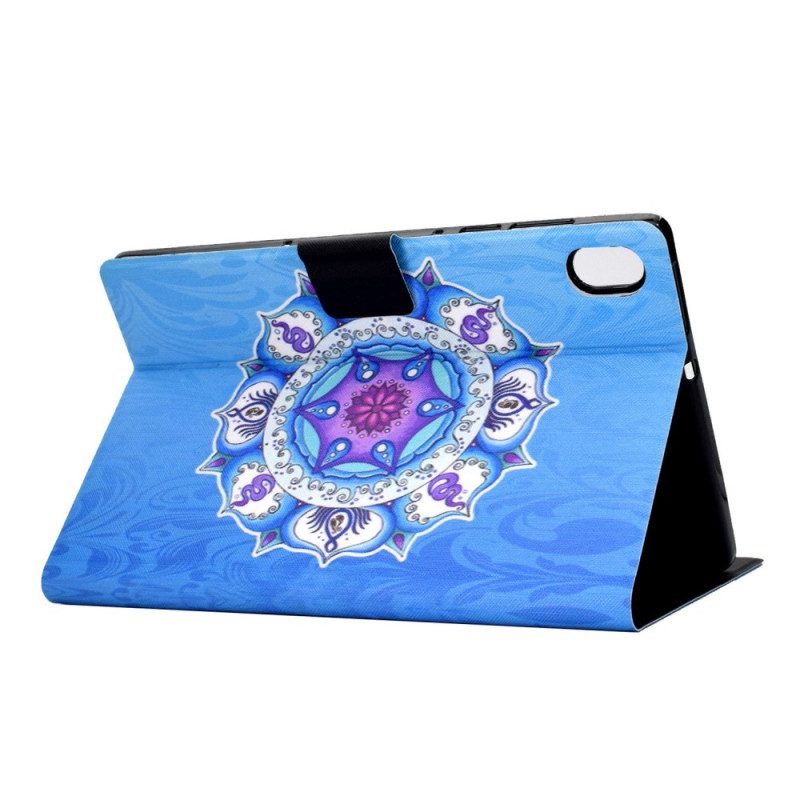 Custodia in pelle iPad 10.9" (2022) Mandala Su Sfondo Blu