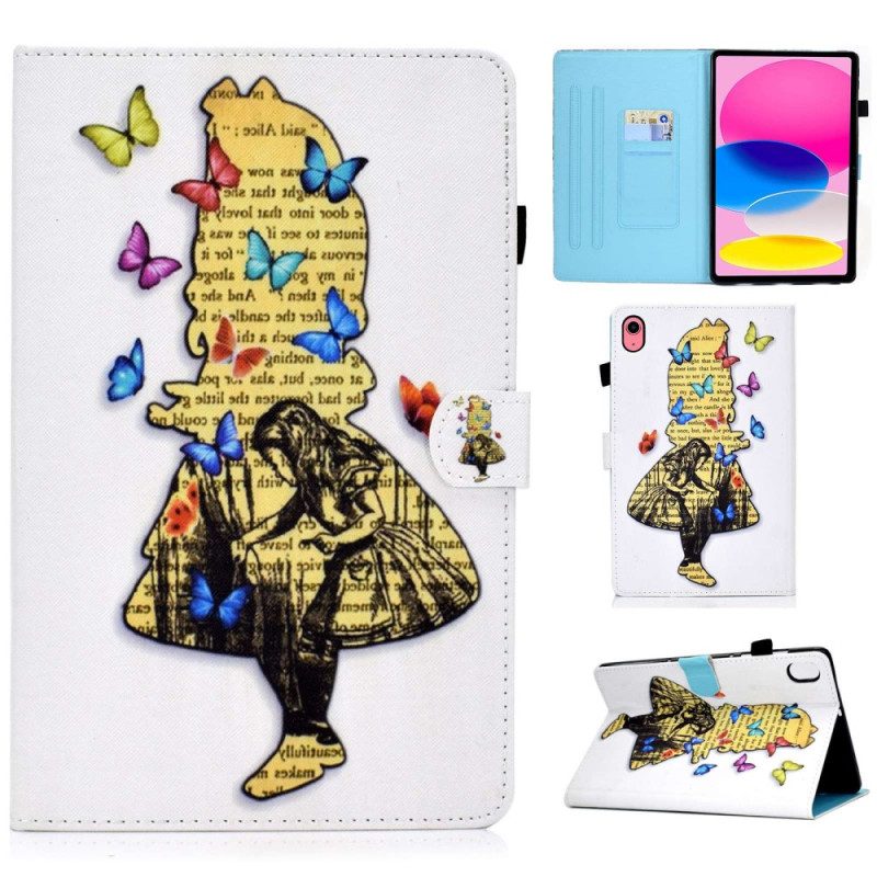 Custodia in pelle iPad 10.9" (2022) Ragazza Farfalla