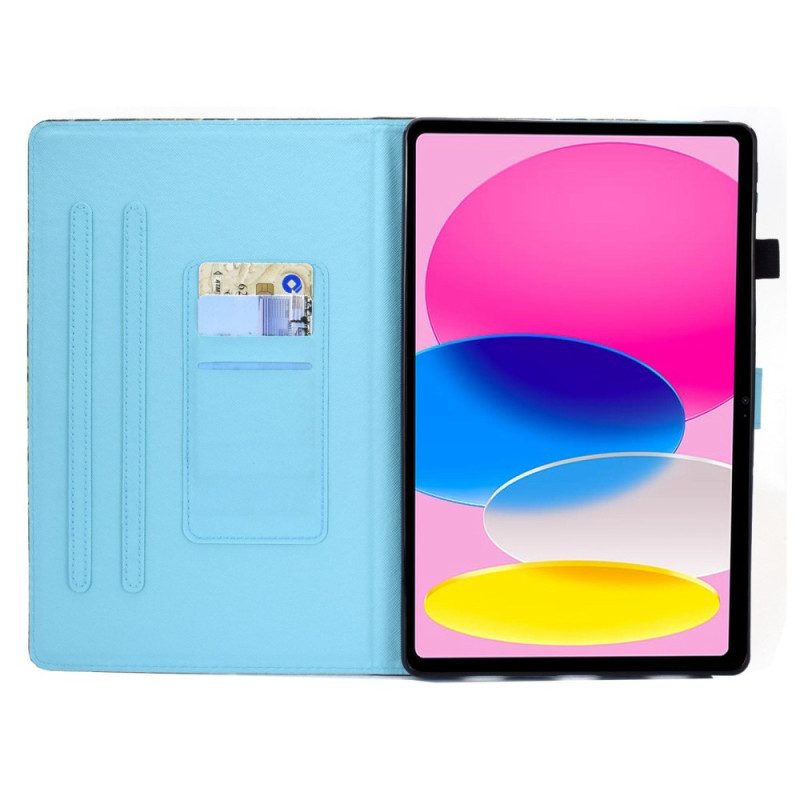 Custodia in pelle iPad 10.9" (2022) Ragazza Farfalla