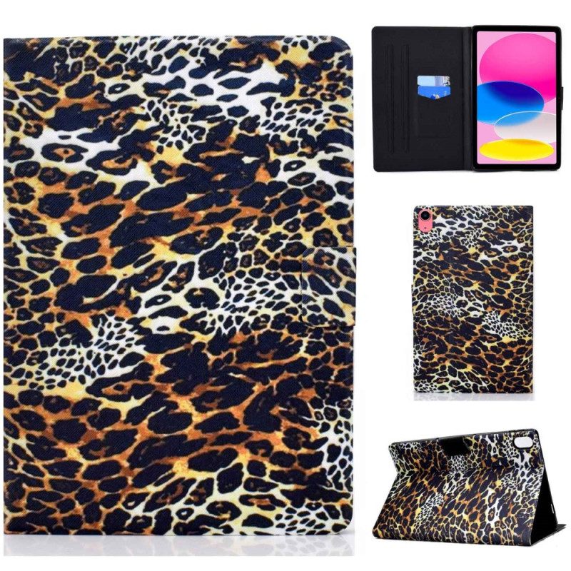 Custodia in pelle iPad 10.9" (2022) Stile Leopardo