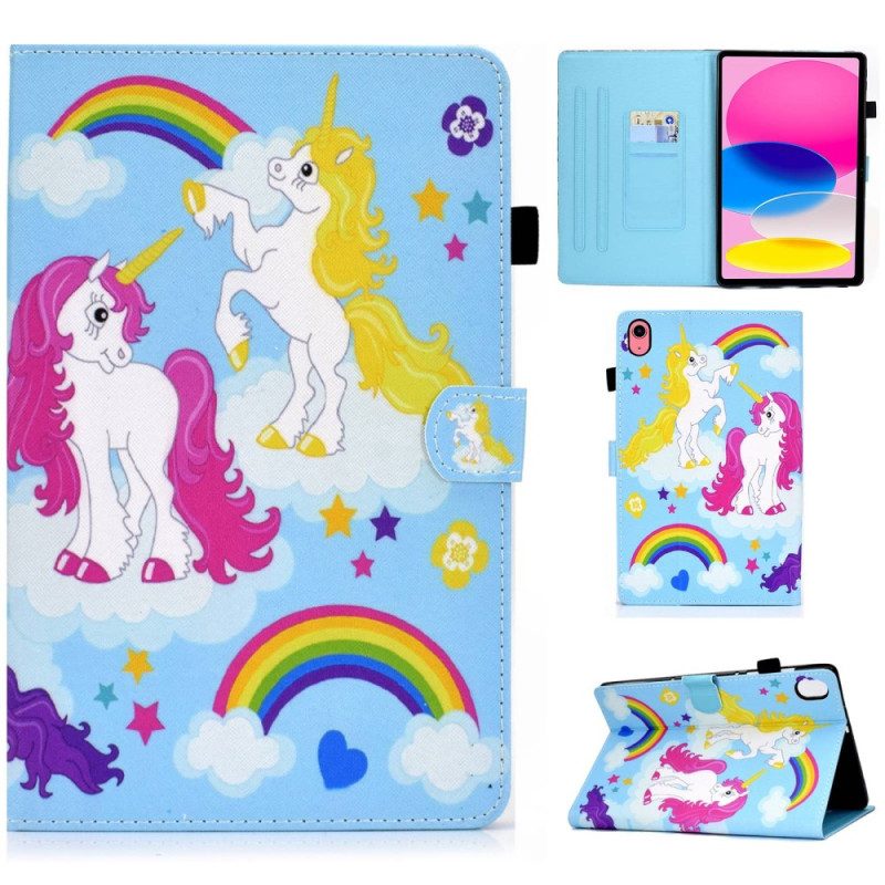 Custodia in pelle iPad 10.9" (2022) Unicorni Felici