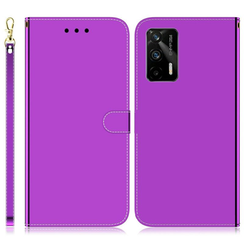 Folio Cover Realme GT 5G Copri Specchietto In Ecopelle