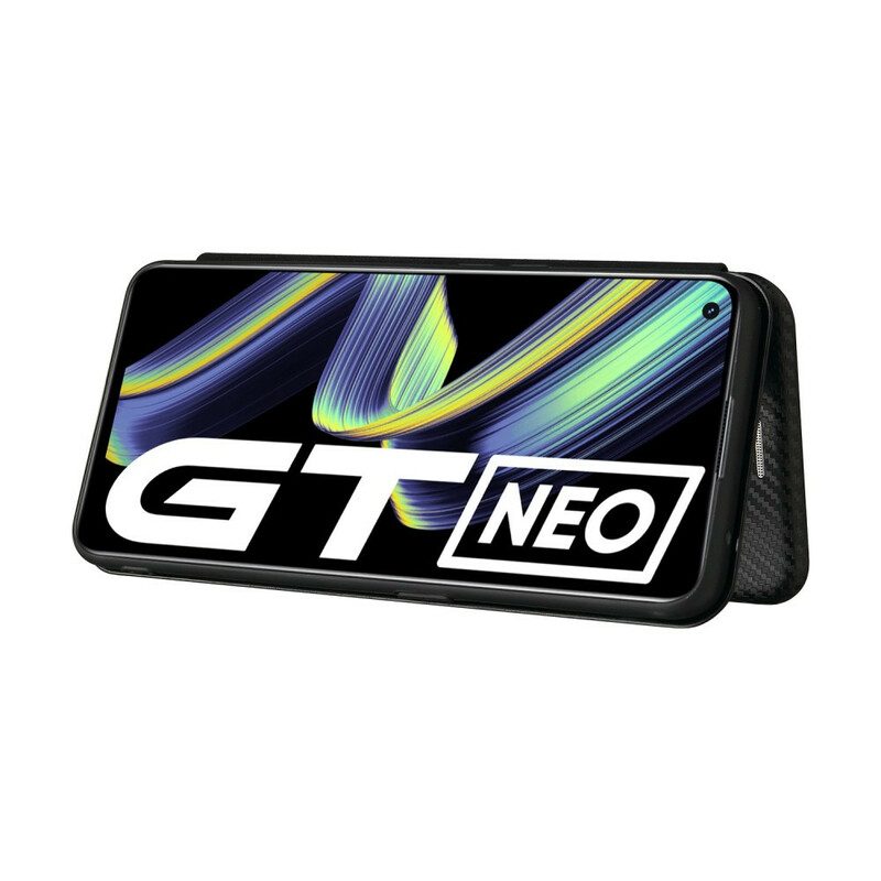 Folio Cover Realme GT 5G Custodia in pelle Carbonio Siliconico