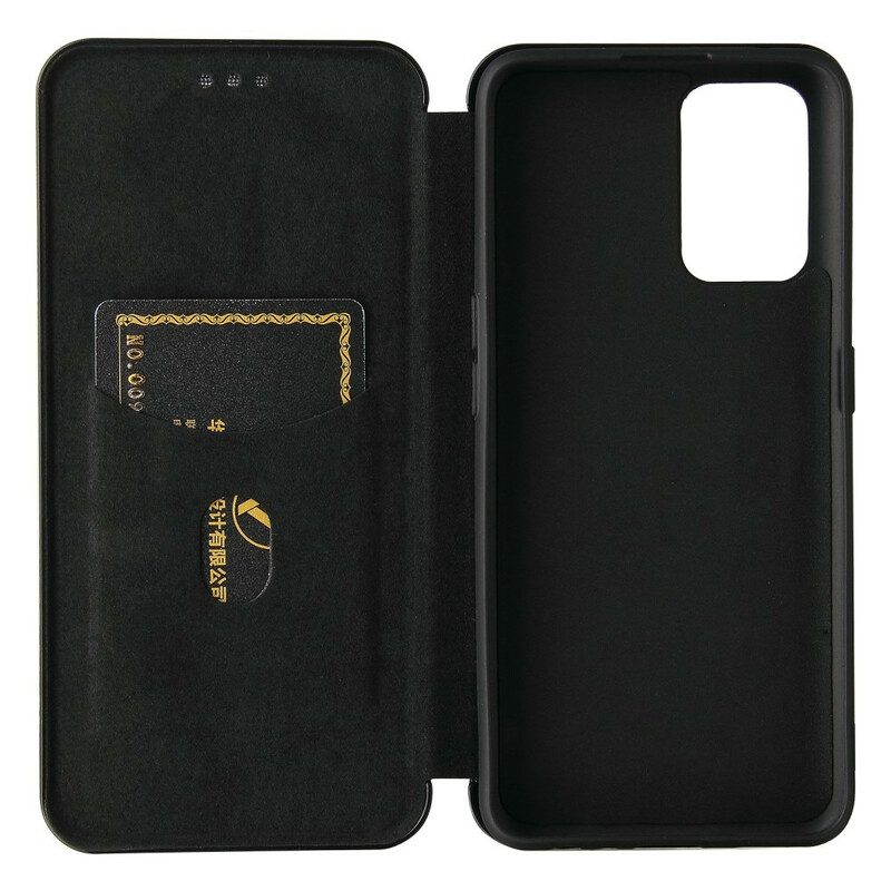 Folio Cover Realme GT 5G Custodia in pelle Carbonio Siliconico