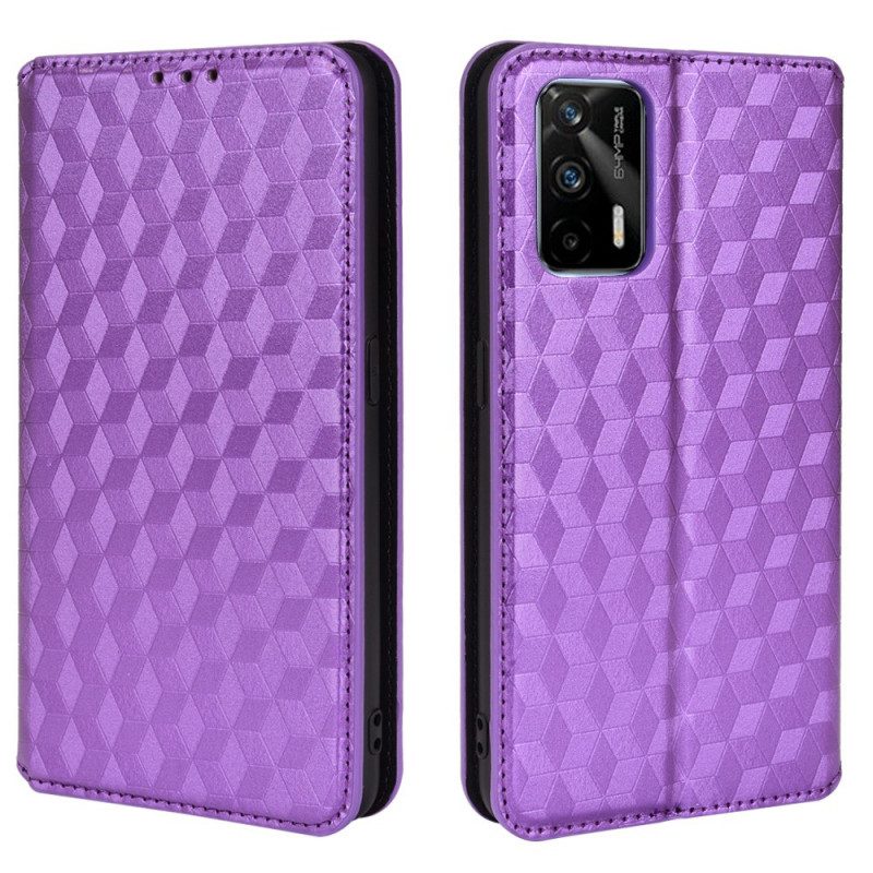 Folio Cover Realme GT 5G Custodia in pelle Effetto Pelle Diamante