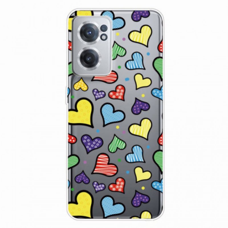 Cover OnePlus Nord CE 2 5G Cuori Multicolori