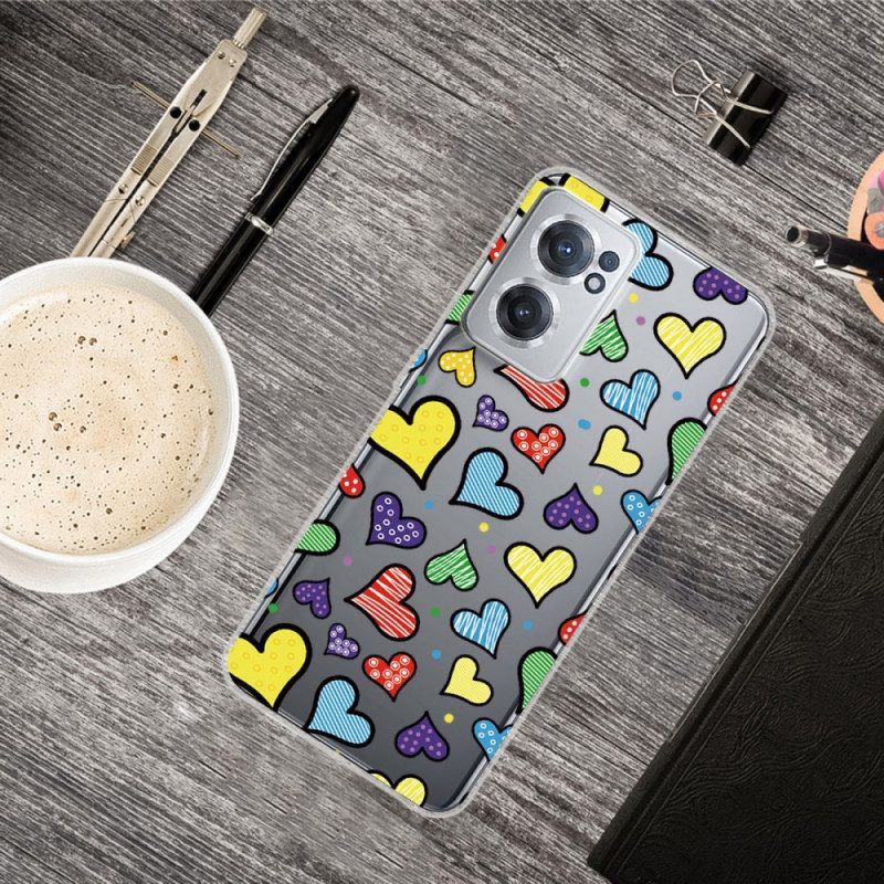 Cover OnePlus Nord CE 2 5G Cuori Multicolori