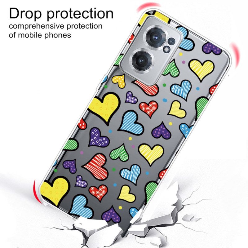 Cover OnePlus Nord CE 2 5G Cuori Multicolori