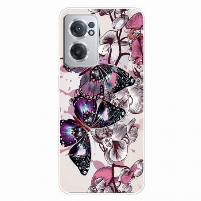 Cover OnePlus Nord CE 2 5G Farfalle Viola