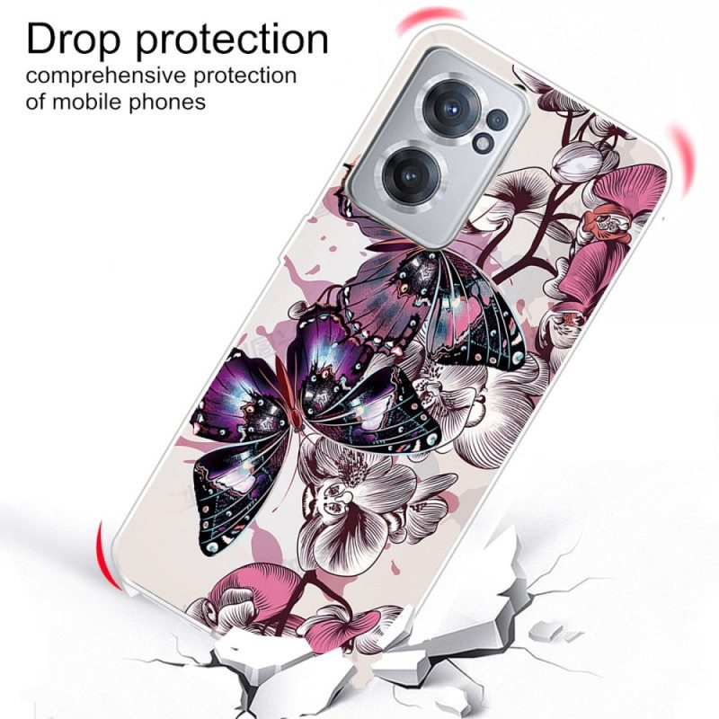 Cover OnePlus Nord CE 2 5G Farfalle Viola