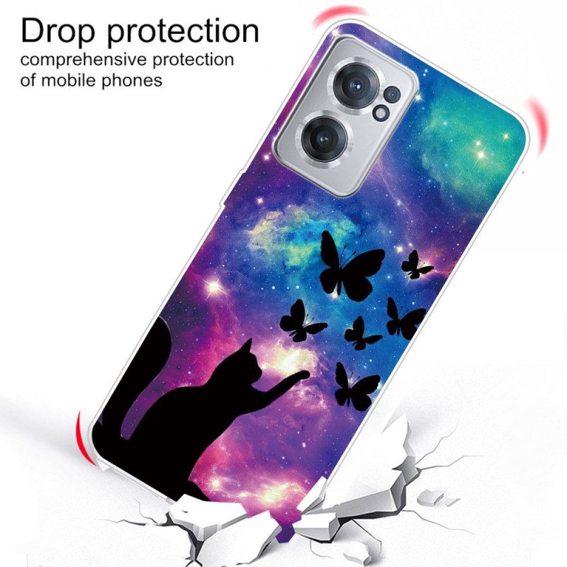 Cover OnePlus Nord CE 2 5G Gatto E Farfalle