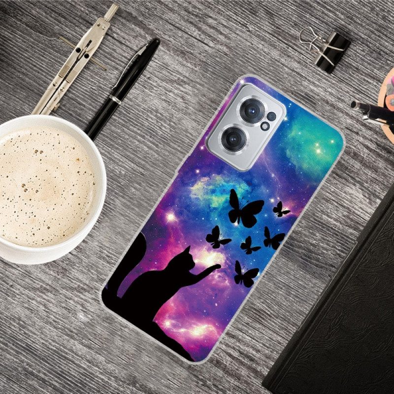 Cover OnePlus Nord CE 2 5G Gatto E Farfalle