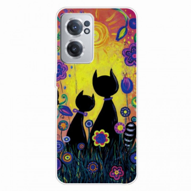 Cover OnePlus Nord CE 2 5G Gatto Padre E Figlio