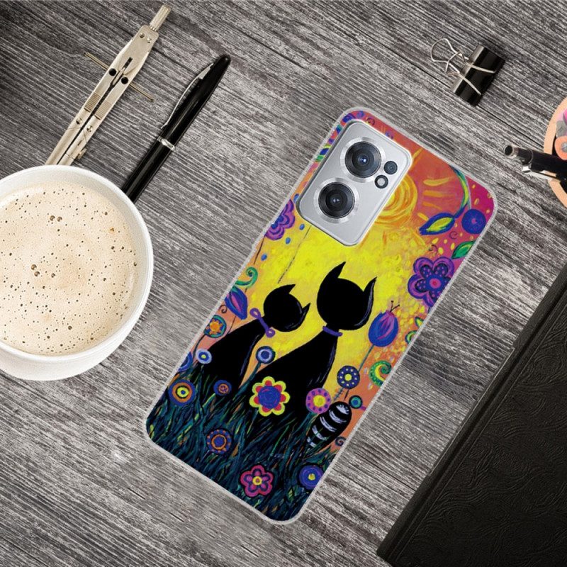 Cover OnePlus Nord CE 2 5G Gatto Padre E Figlio