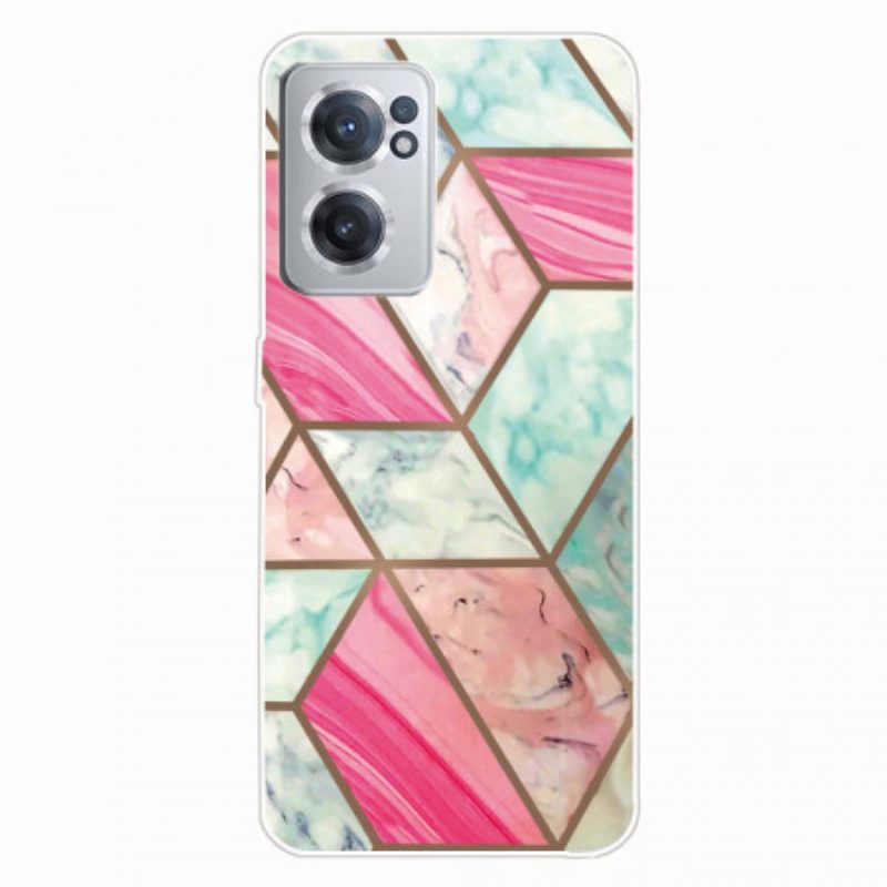 Cover OnePlus Nord CE 2 5G Marmo Rosa E Verde