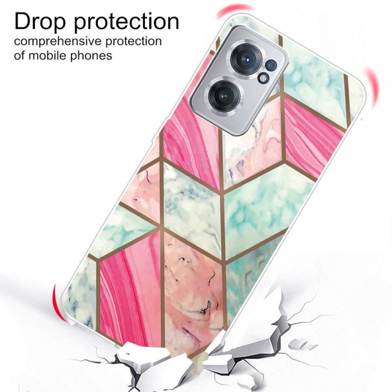 Cover OnePlus Nord CE 2 5G Marmo Rosa E Verde