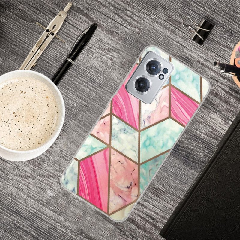 Cover OnePlus Nord CE 2 5G Marmo Rosa E Verde