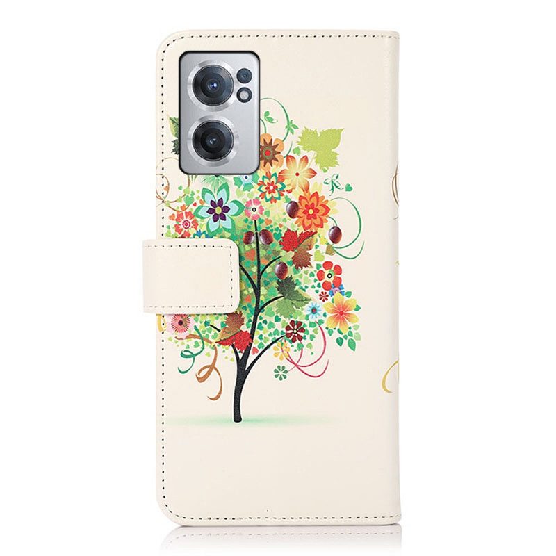 Custodia in pelle OnePlus Nord CE 2 5G Albero Multicolore In Fiore