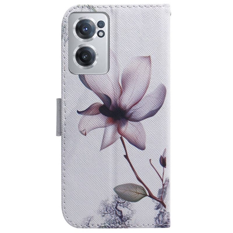 Custodia in pelle OnePlus Nord CE 2 5G Fiore Solitario