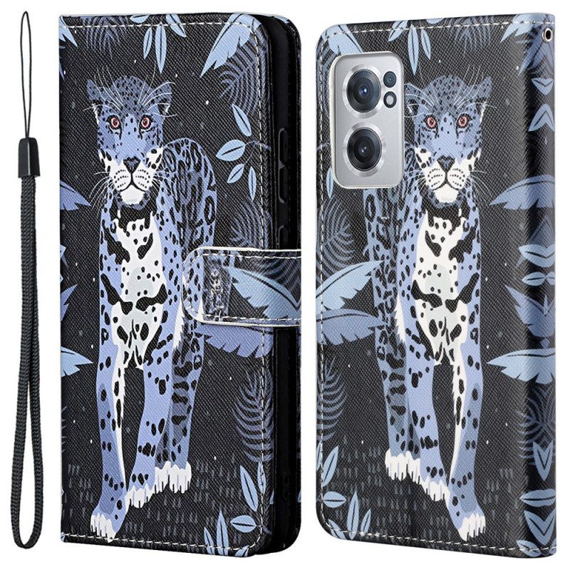 Custodia in pelle OnePlus Nord CE 2 5G Leopardo Notturno