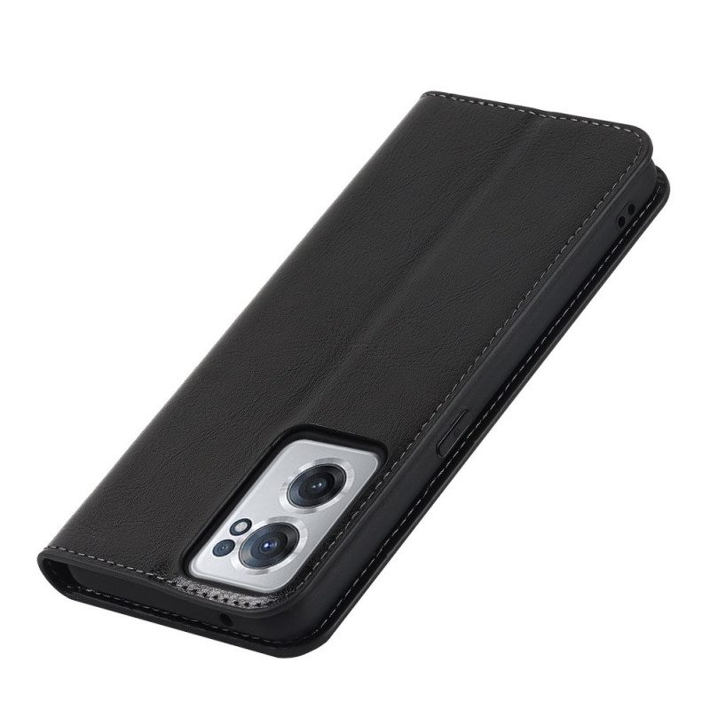 Folio Cover OnePlus Nord CE 2 5G Custodia in pelle Pelle Vera