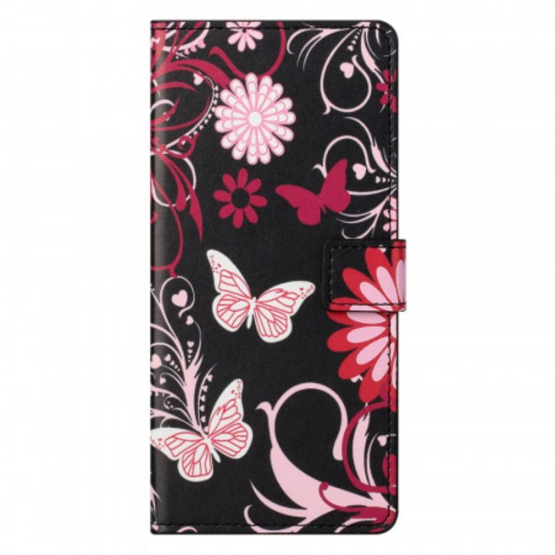 Folio Cover OnePlus Nord CE 2 5G Fiori E Farfalle