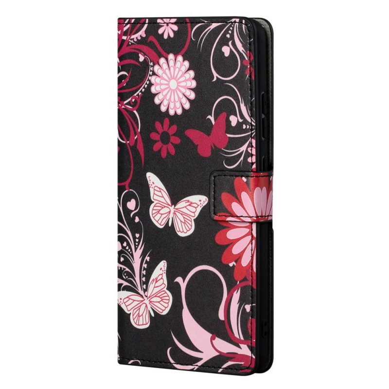 Folio Cover OnePlus Nord CE 2 5G Fiori E Farfalle