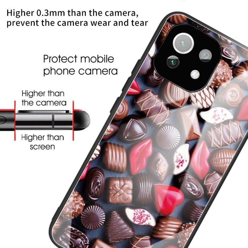 Cover Xiaomi Mi 11 Lite 4G / 5G / 5G NE Cioccolatini In Vetro Temperato